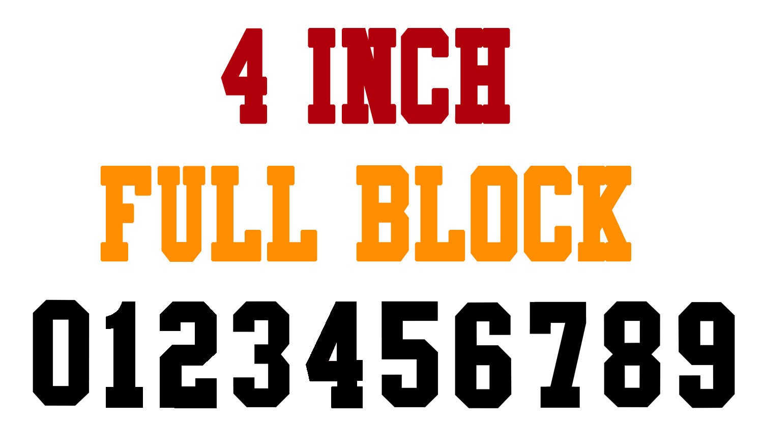 NumberStencils.Net - 4 Inch Full Block Number Stencils (100 Sheet Packs)  #(4) 54