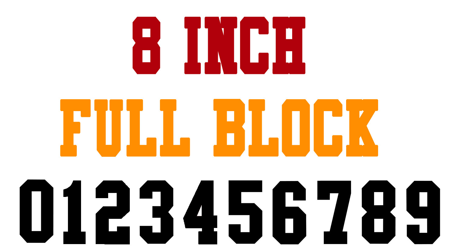 NumberStencils.Net - 8 Inch Full Block Outline Number Stencils