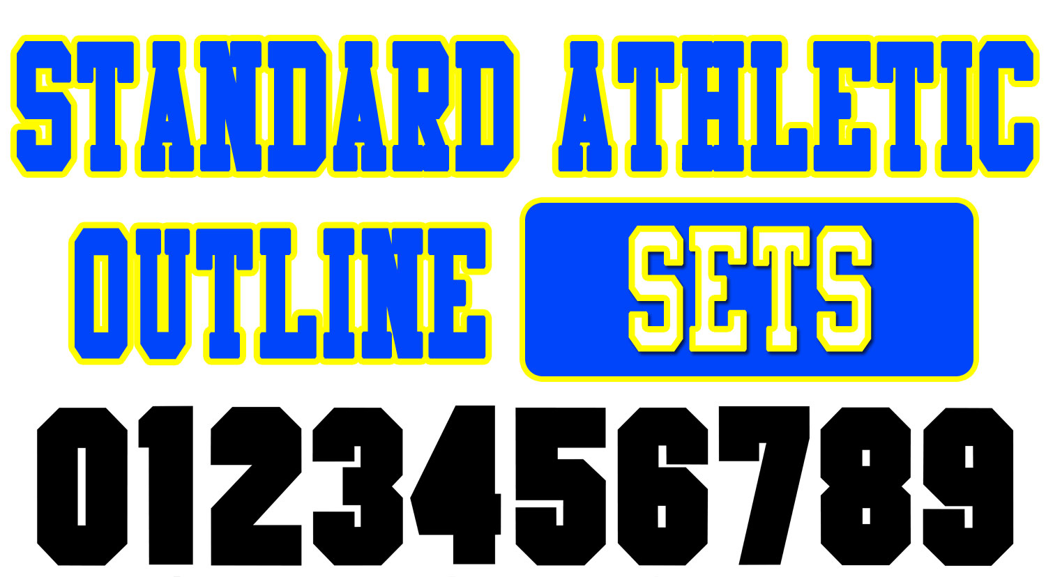 Standard Block Outline 8 Screen Print Number Stencils Athletic