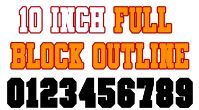 10 Inch Full Block Outline Number Stencils (100 Sheet Packs) 