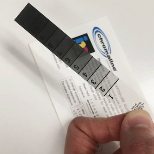 Chromaline 10-Step Exposure Guide for screen printing exposure testing