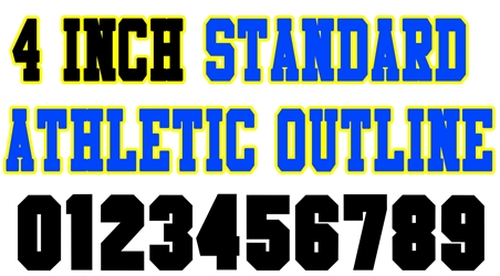 4 Inch Standard Athletic Outline Number Stencils (100 Sheet Packs) 