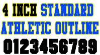 4 Inch Standard Athletic Outline Number Stencils (100 Sheet Packs) 