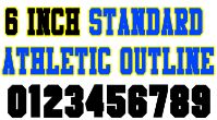 6 Inch Standard Athletic Outline Number Stencils (100 Sheet Packs) 