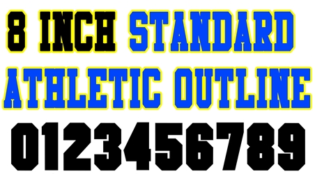 8 Inch Standard Athletic Outline Number Stencils (100 Sheet Packs) 