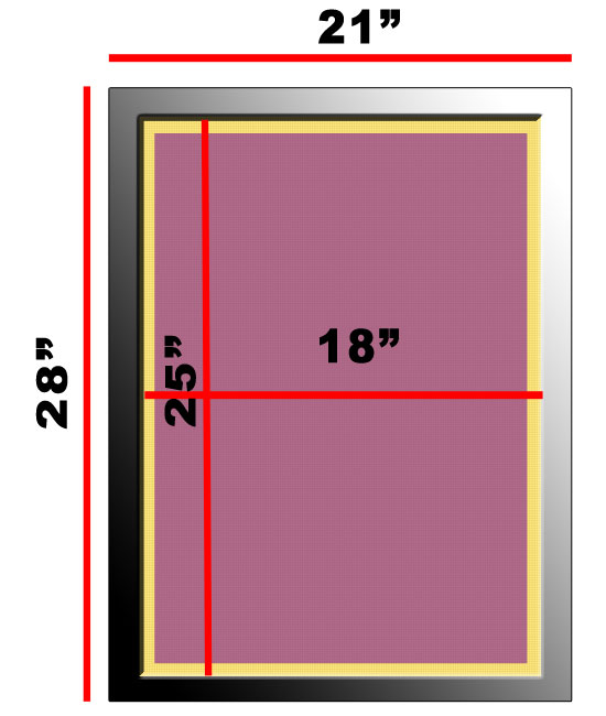 Atlas Screen Supply Company Aluminum Frame 21 X 28 W 230 Dyed Mesh atlas-screen-supply-company-aluminum-frame-21-x-28-w-230-dyed-mesh