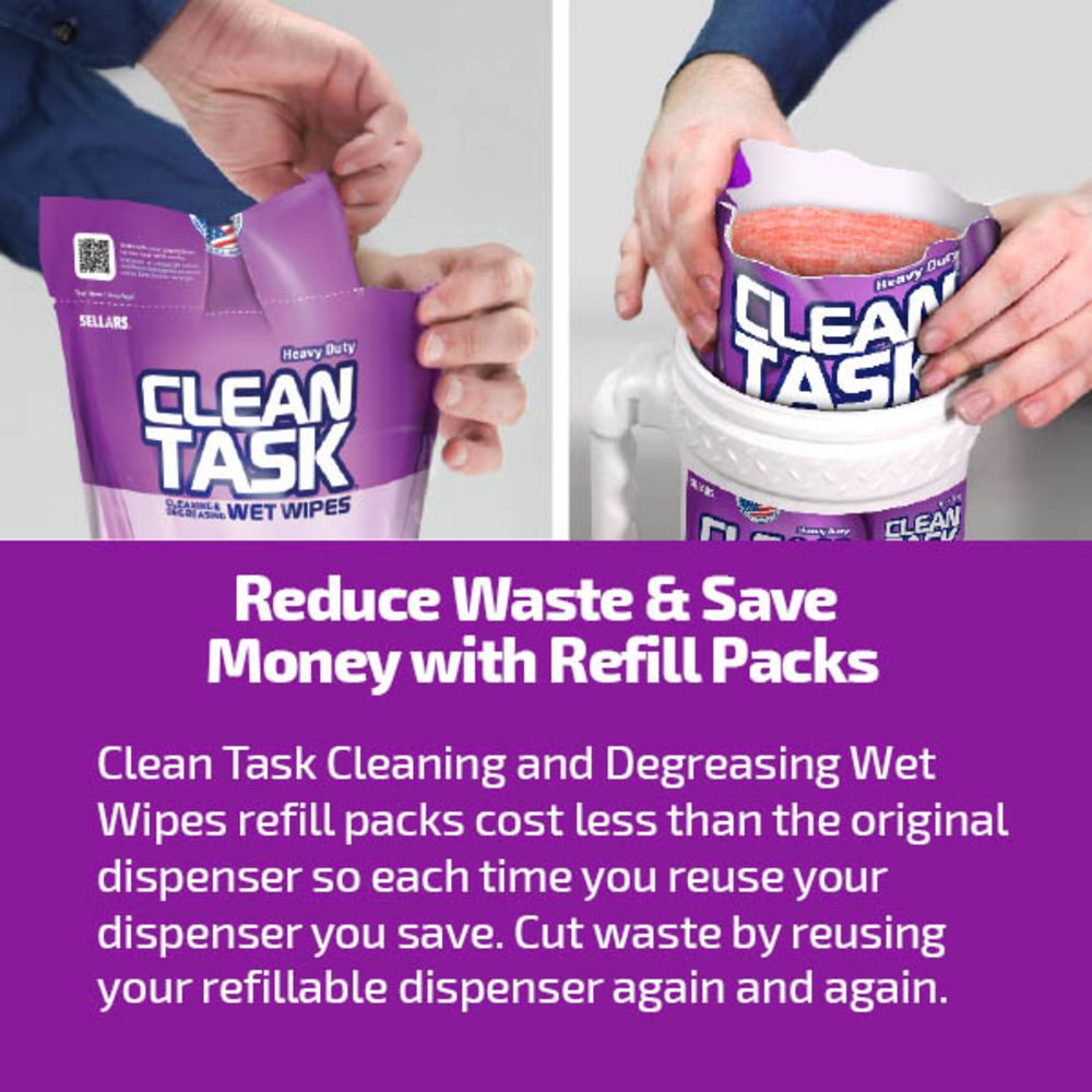 Wet Task Container Clean Task™ Cleaning & Degreasing Wet Wipes