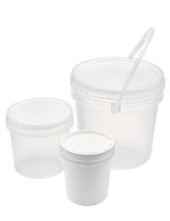 Empty Plastic Ink Containers with Lids in Pint, Quart and Gallon Sizes