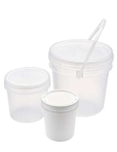 Empty Plastic Ink Containers with Lids in Pint, Quart and Gallon Sizes