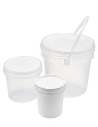 Empty Plastic Ink Containers with Lids in Pint, Quart and Gallon Sizes