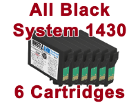 InstaInk All Black System for Epson 1400/1430 – set of 6 cartridges