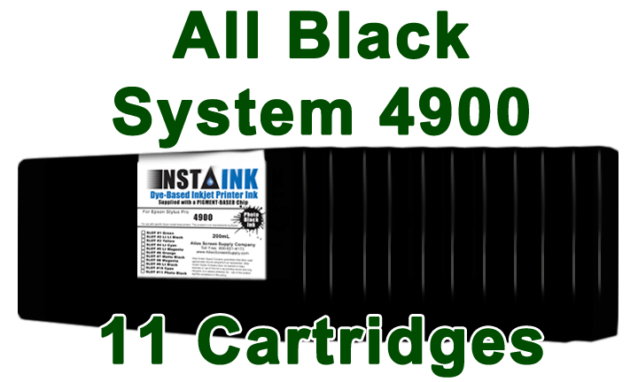 All Black Set Insta Ink 4900 Cartridges