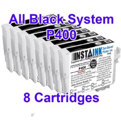 InstaInk All Black System for Epson P400 – set of 8 cartridges