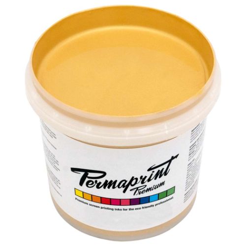 Permaprint Premium Pearl Gold metallic water-based screen printing ink