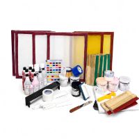 Screen Printing Supply Package #3 with frames, squeegees, inks, emulsion, chemicals and printing supplies.