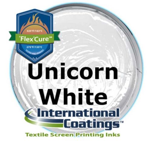 International Coatings Unicorn White FlexCure Plastisol Screen Printing Ink