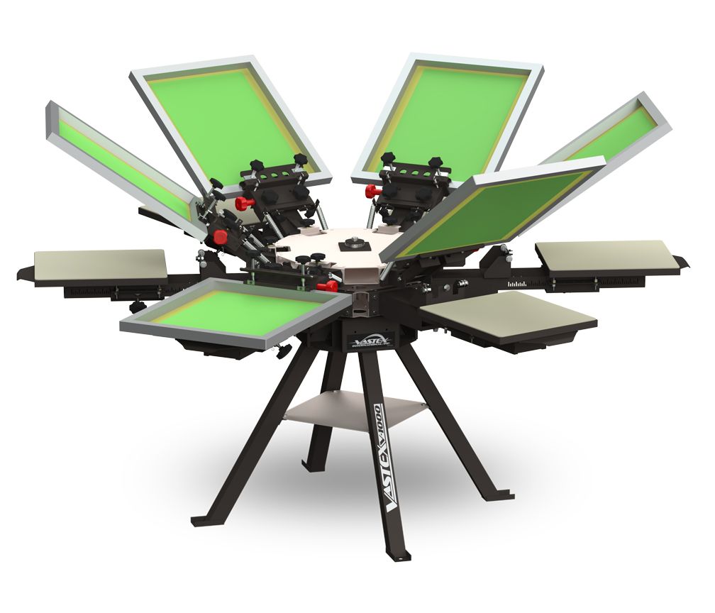 Vastex V1000 6 Color 6 Station Manual Screen Printing Press
