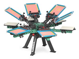 Vastex V2000HD 4 Color 6 Station Manual Screen Printing Press