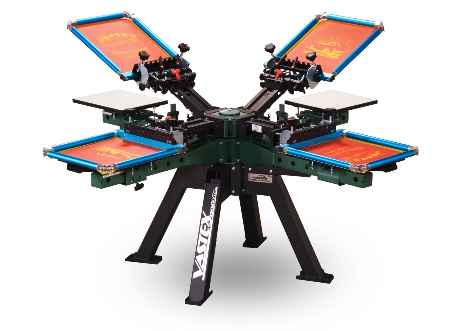 Vastex V2000HD 4 Color 4 Station Manual Screen Printing Press