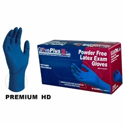 GlovesPlus HD Blue Latex Gloves